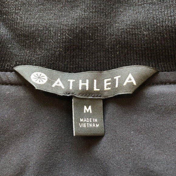 Athleta Circa Track Jacket Medium Stripe Full Zip Pockets Recycled Materials - Picture 9 of 12